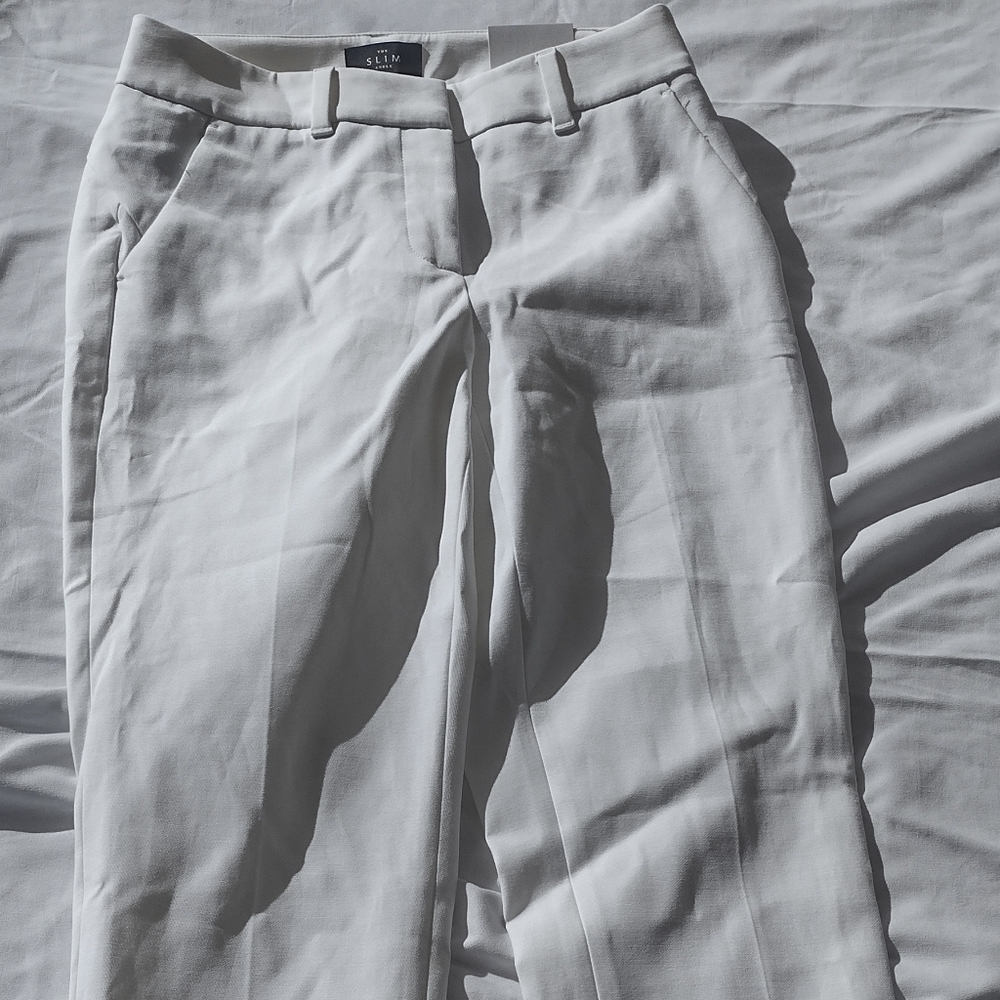 White House Black Market White Trousers The Slim Ankle Size OP NWT